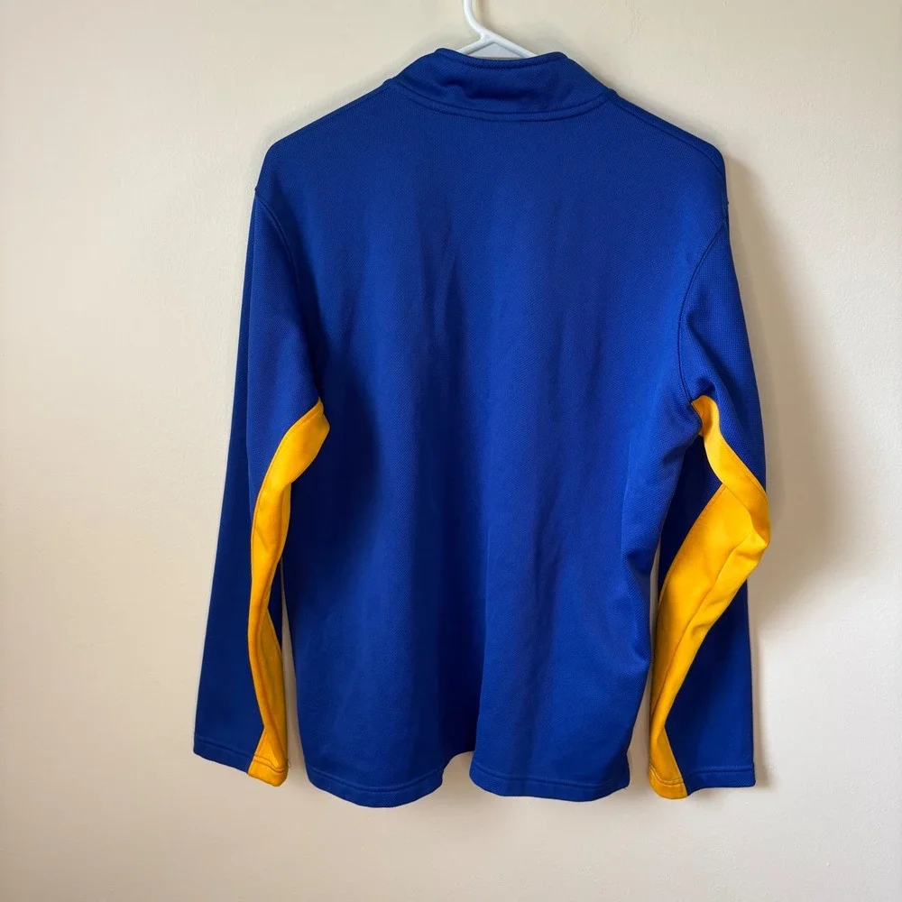 Y2K NHL Pullover Mens Large Blue St. Louis Blues 1/4 Zip Sporty Hockey Jacket
